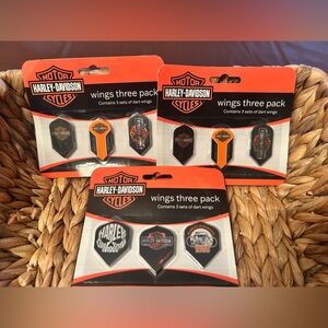 NEW Harley-Davidson Black & Orange Wings Three-Pack Dart Flights (9 sets total)